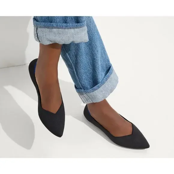 Rothy’s The Pointe Flats, Black, 8.5 W - Picture 1 of 7